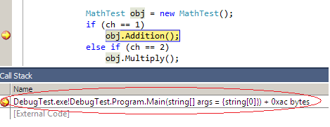 Figure 1.17 Call Stack Window